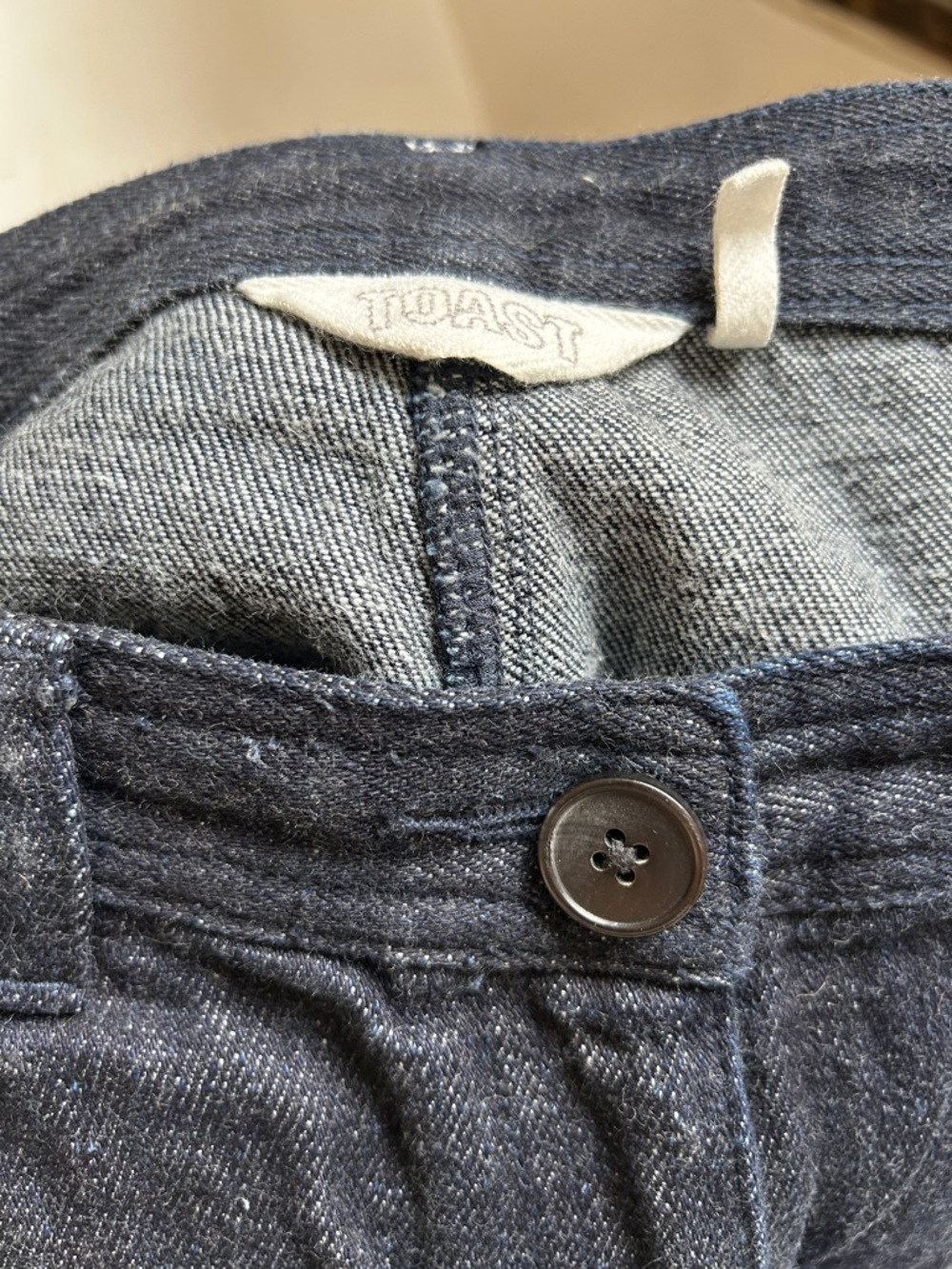 TOAST Flat Front Japanese Denim Pants | Indigo | Size 8 (UK) - Picture 3 of 6